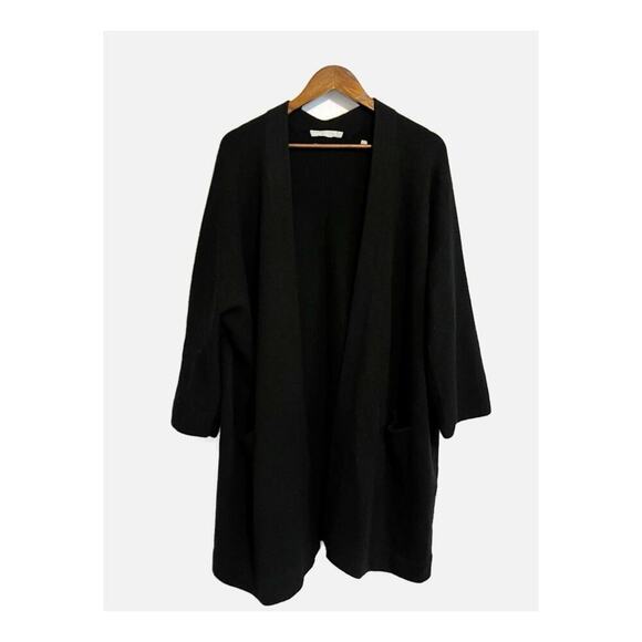 Vince Cashmere Oversized Open Front Cardigan Minimalist Lagenlook Black Small - Picture 3 of 11